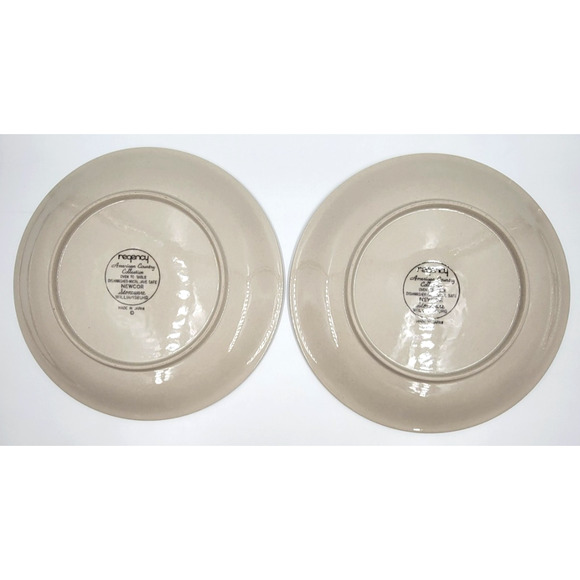 2 Newcor Regency Williamsburg Stoneware Dinner Plates Japan American Country - Picture 6 of 9